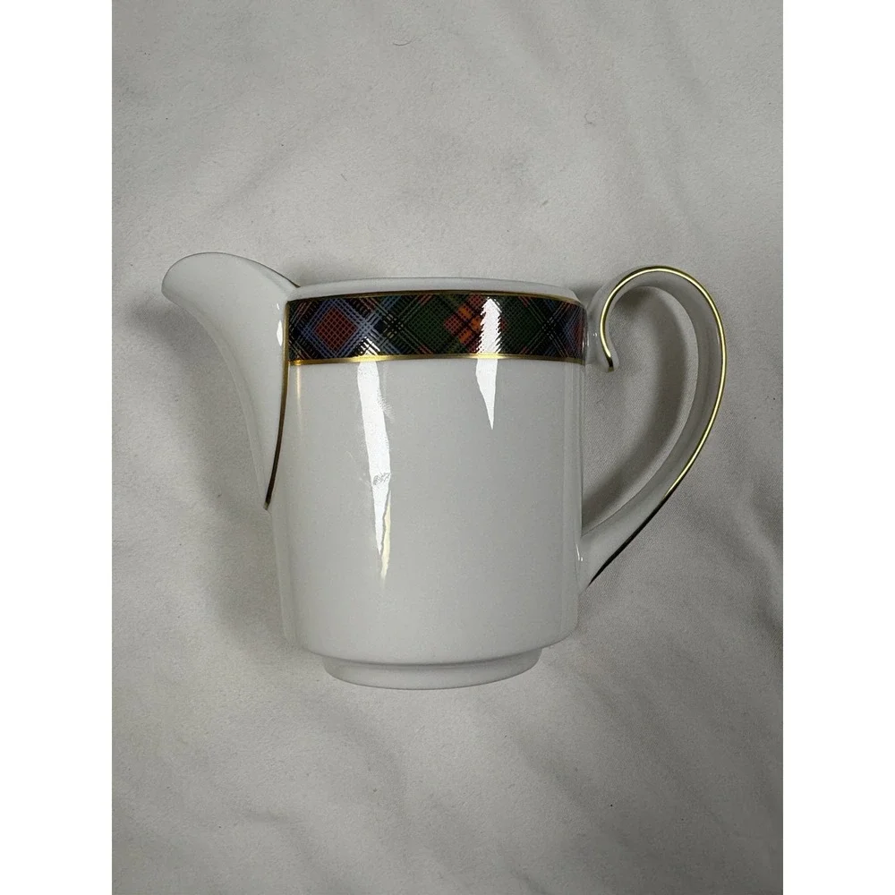 Vintage Ralph Lauren Wedgwood China 3pc Lot Anderson Tartan Vase Highland Cream